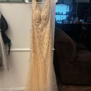 Elegant Cream Evening Gown
